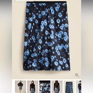 NWT J.Crew Gwen knee-length slip skirt in blurry floral luster charmeuse M